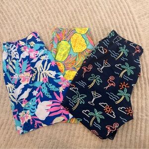 Chubbies Men’s Swim Trunks Bundle (3 Pairs) –  Large – 7” Inseam